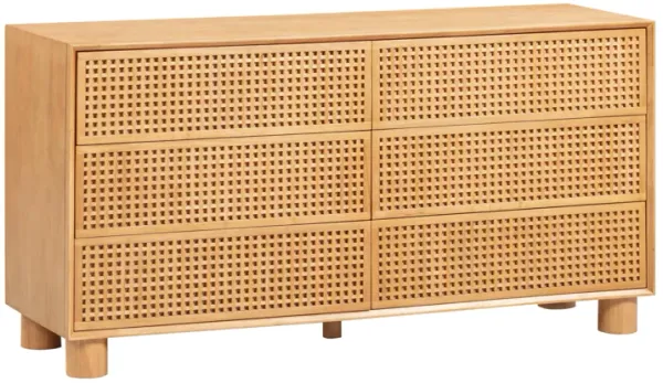 Miles Natural Wood 6-Drawer Dresser