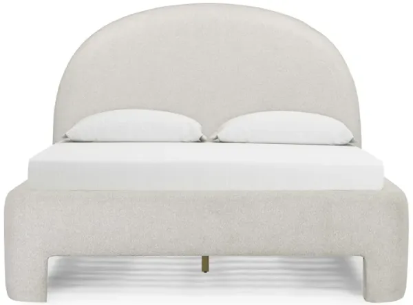 Orphea Sugar Off-White Boucle Queen Bed