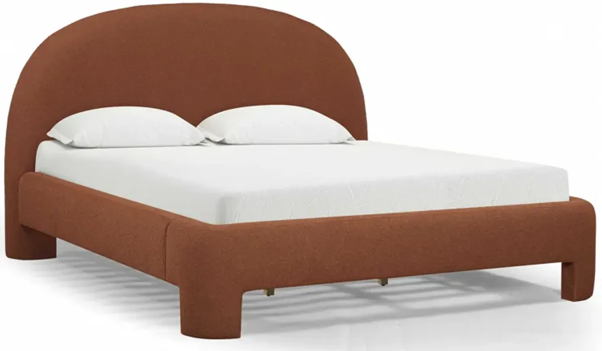 Orphea Autumn Red Boucle King Bed