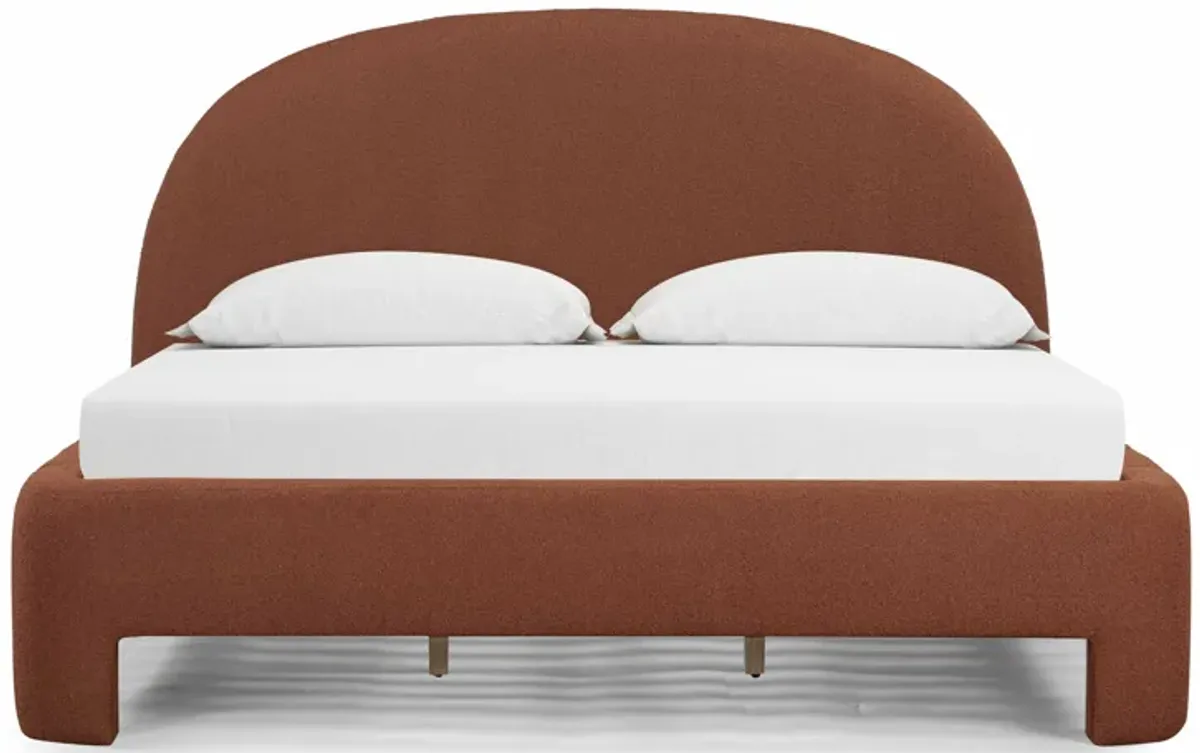 Orphea Autumn Red Boucle King Bed