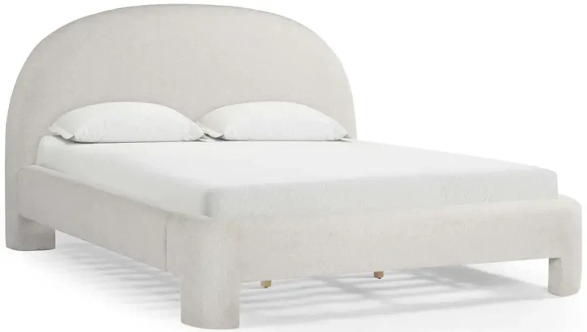 Orphea Sugar Off-White Boucle King Bed