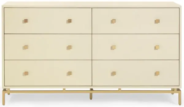 Pesce Cream Shagreen 6 Drawer Dresser