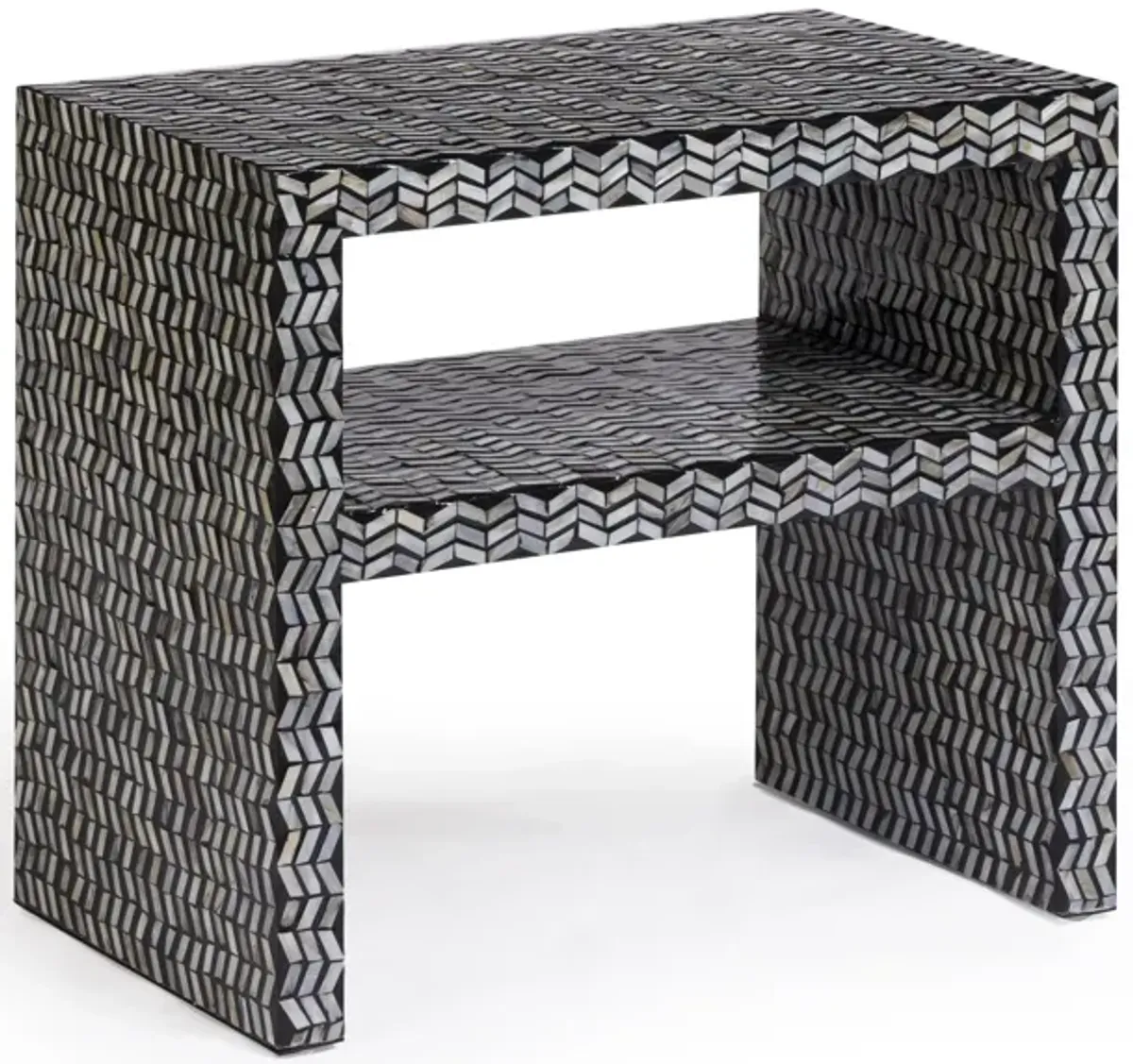 Derry Black Mother of Pearl Nightstand