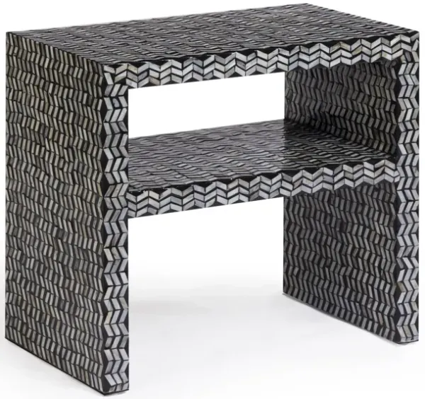 Derry Black Mother of Pearl Nightstand