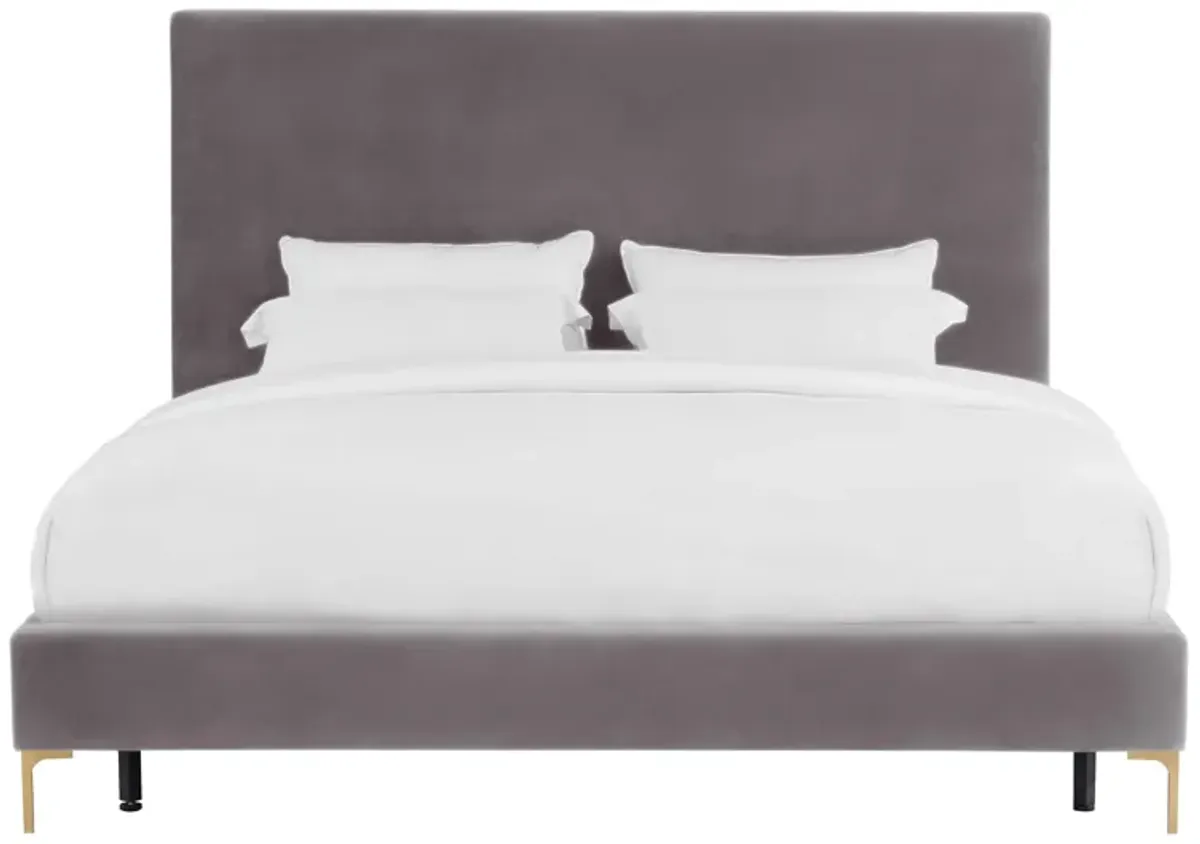 Delilah Grey Velvet Bed in King