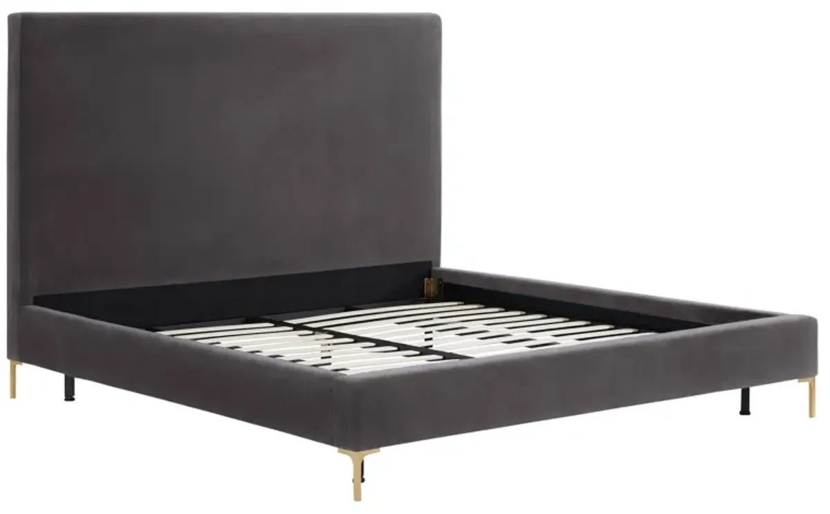 Delilah Grey Velvet Bed in King