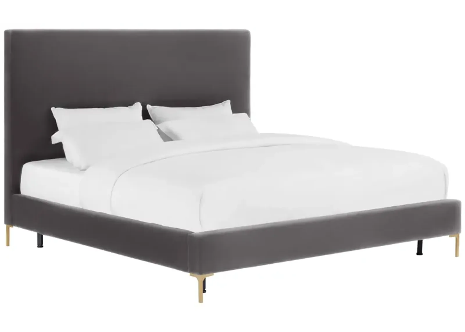 Delilah Grey Velvet Bed in King