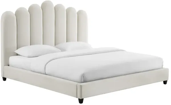 Celine Cream Velvet Bed in King