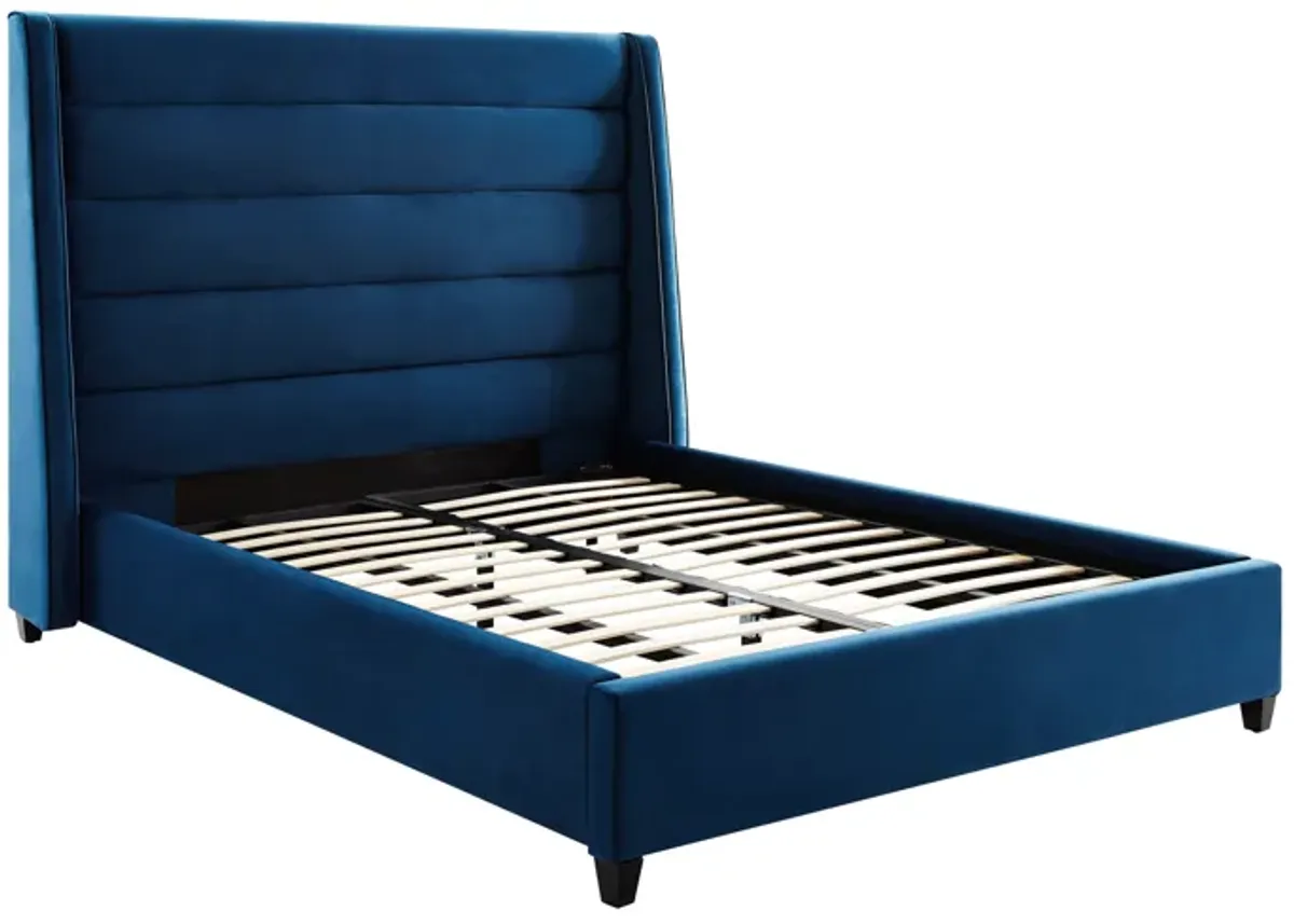 Koah Navy Velvet Bed in Queen