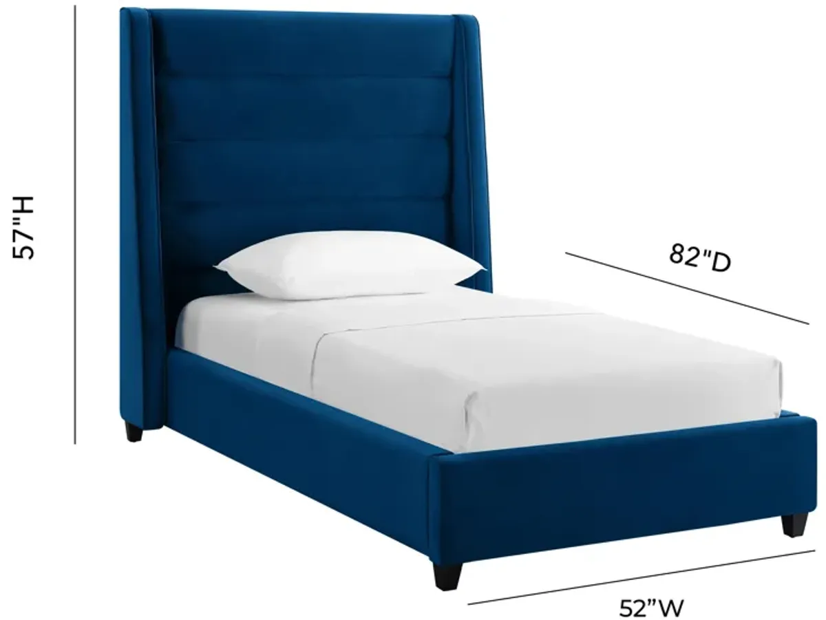 Koah Navy Velvet Bed in Twin