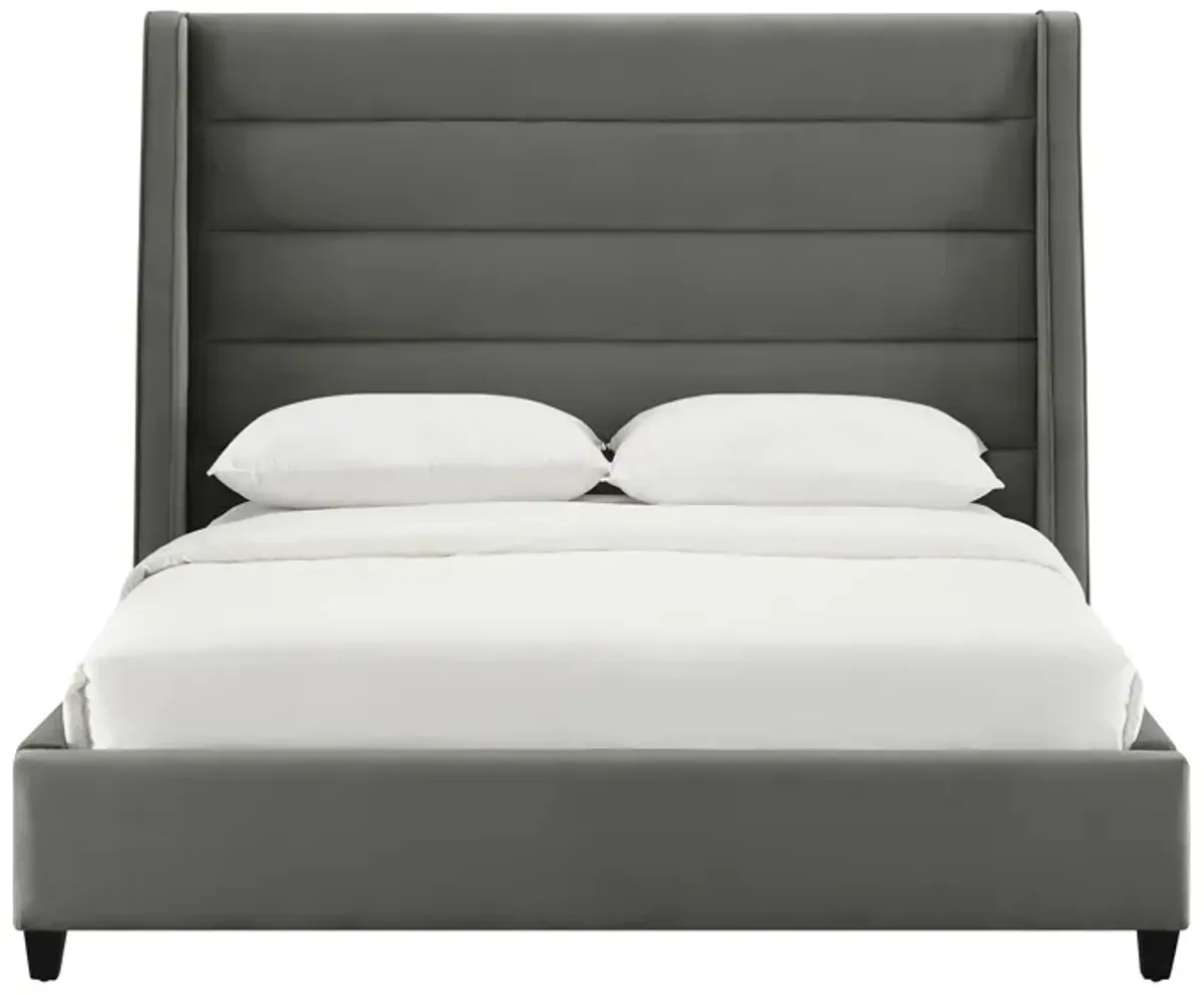 Koah Grey Velvet Bed in King