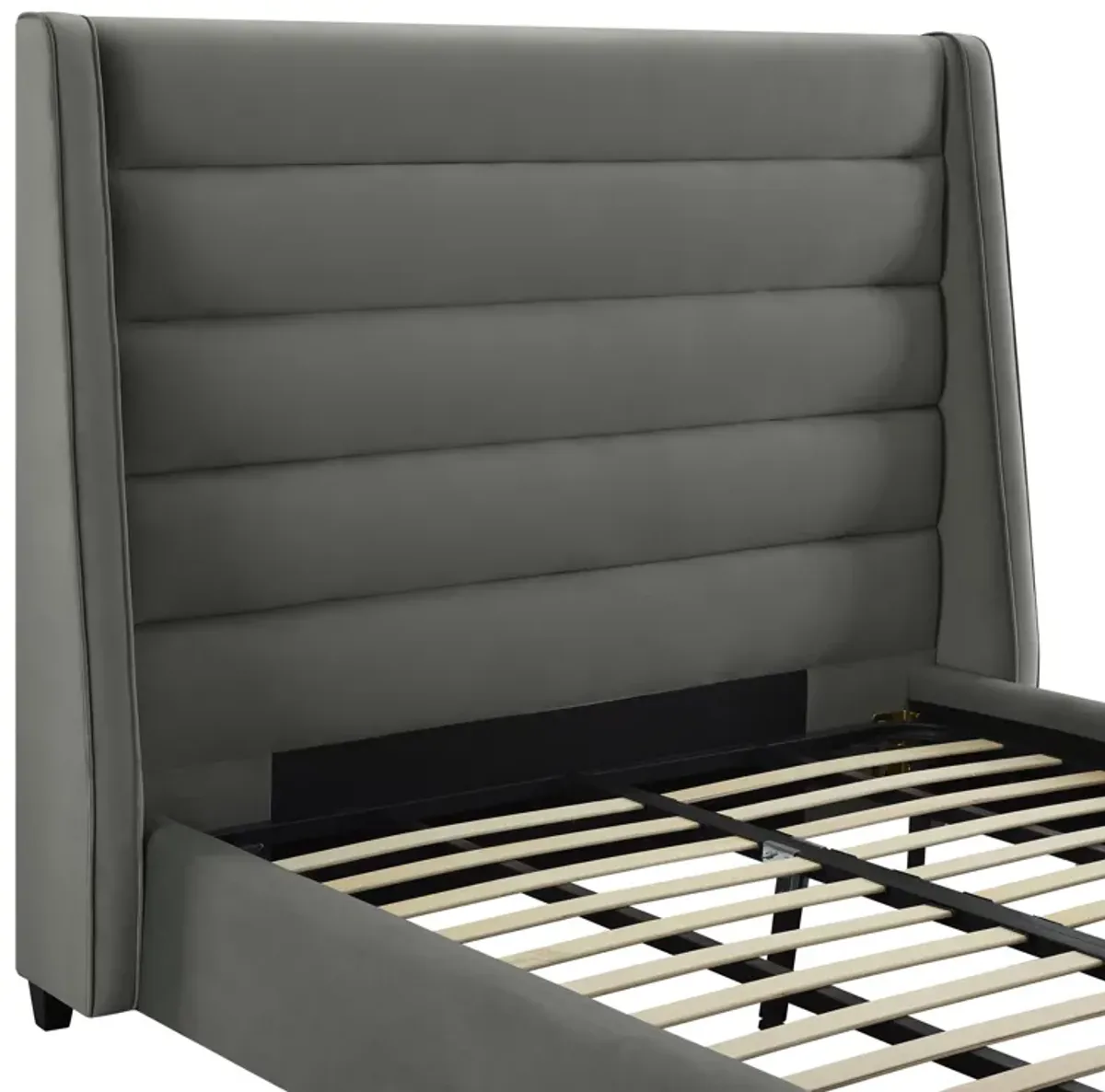 Koah Grey Velvet Bed in King