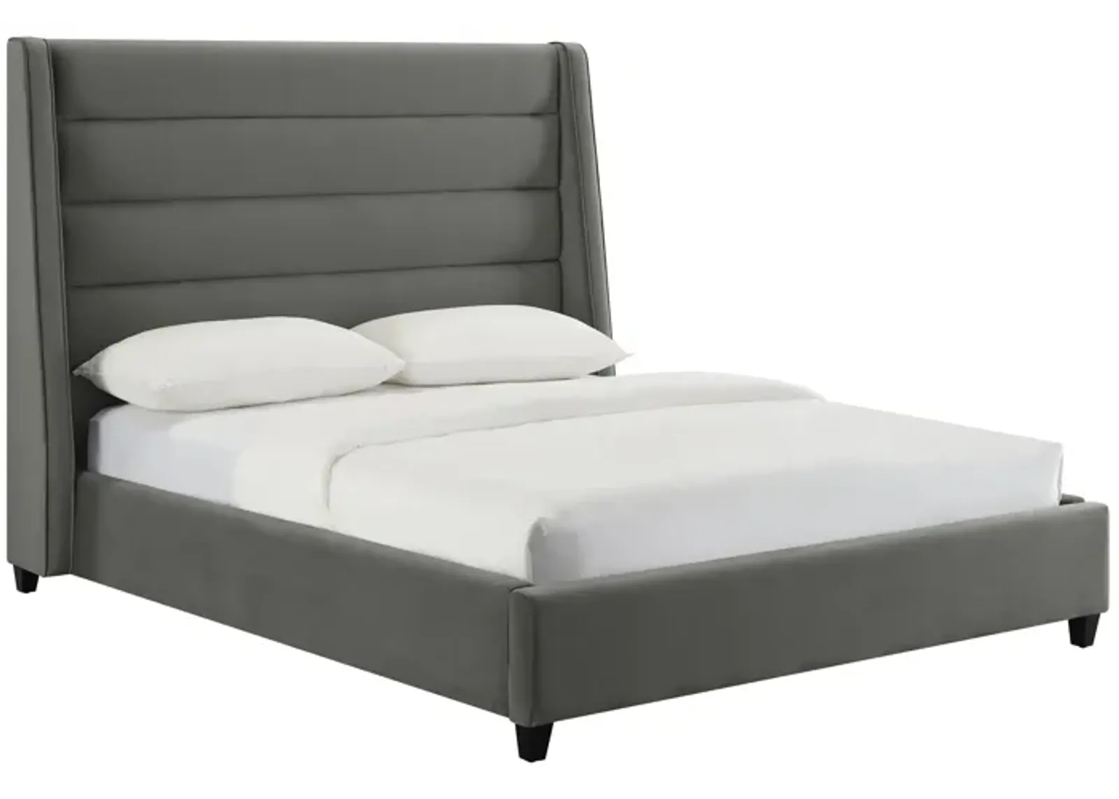 Koah Grey Velvet Bed in King