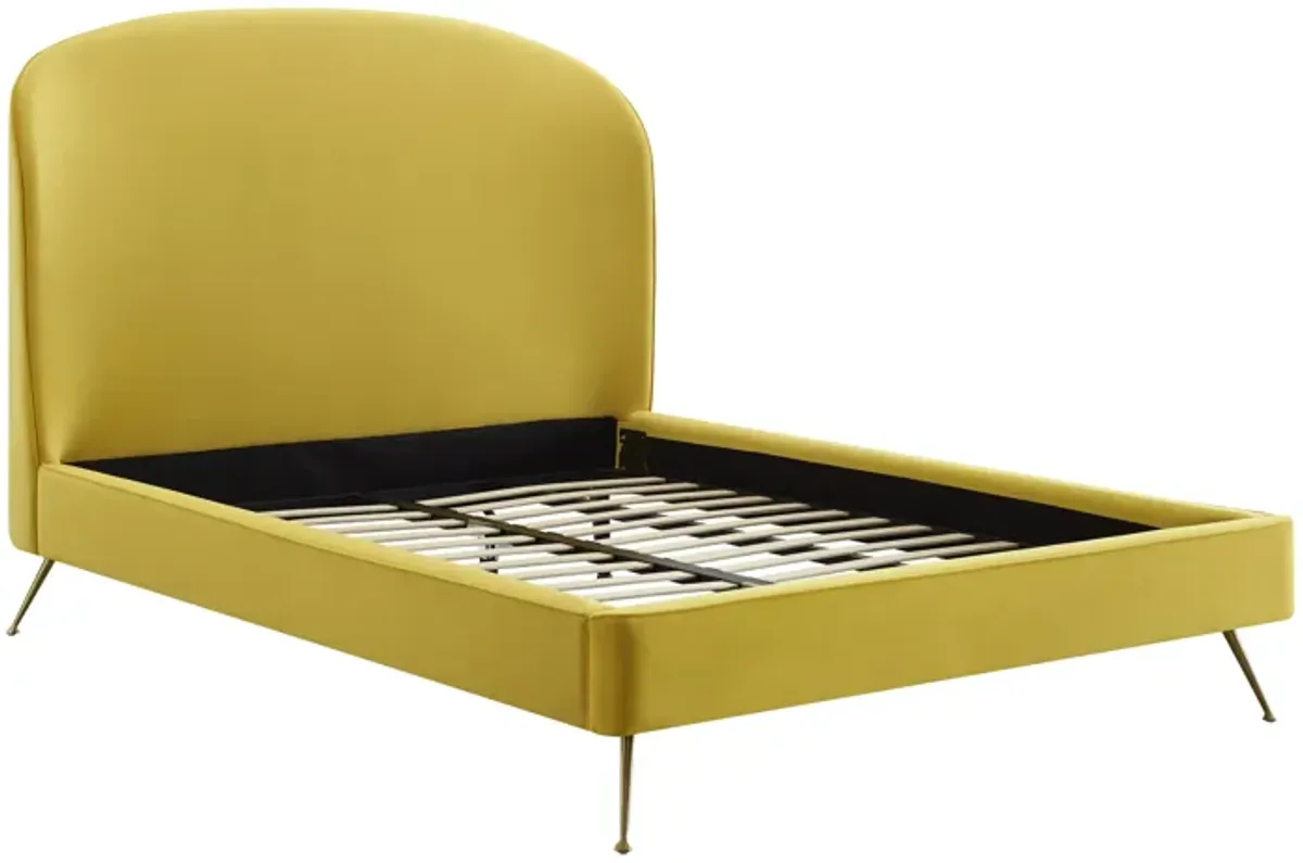 Vivi Burnt Gold Velvet Bed in King