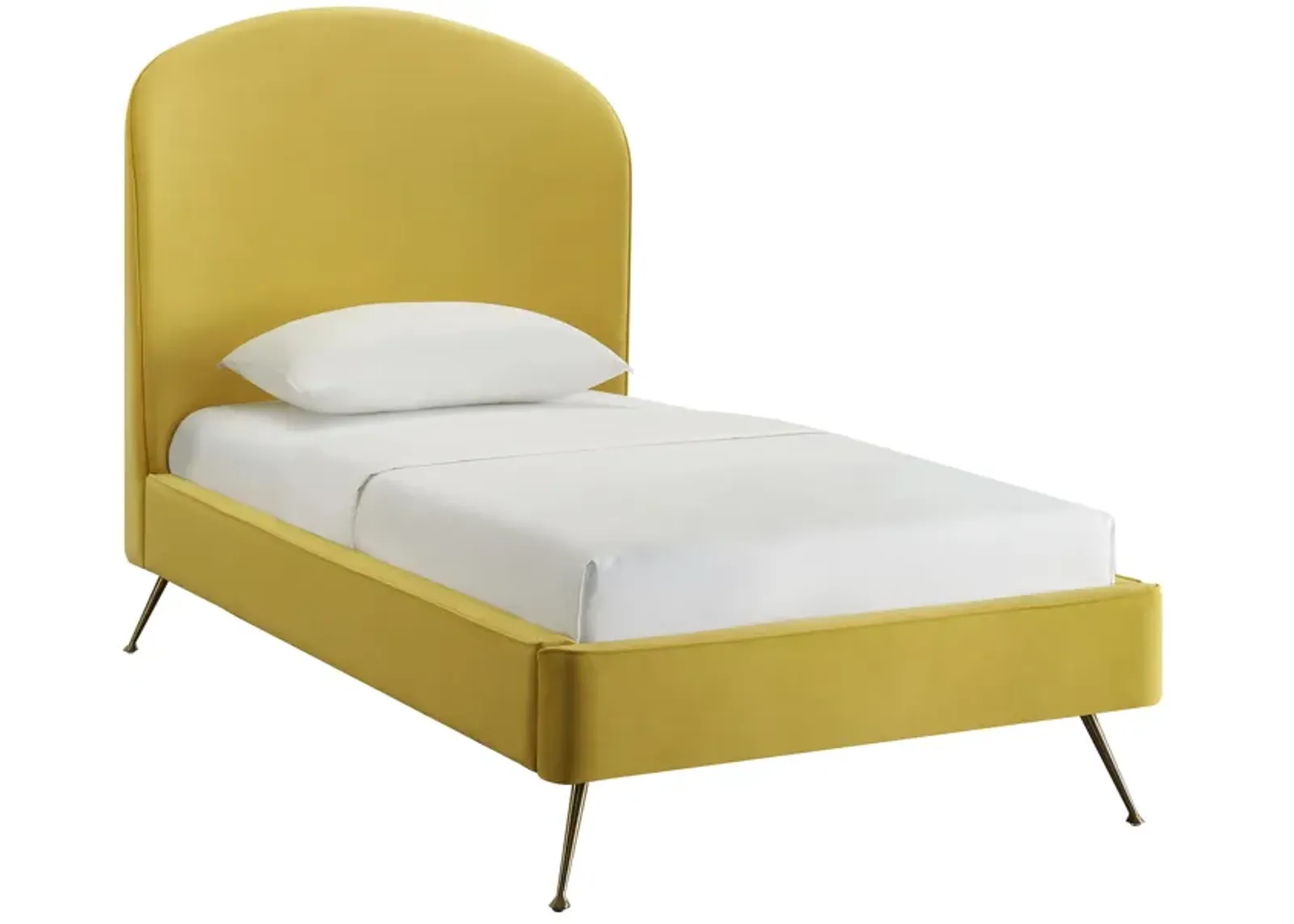 Vivi Burnt Gold Velvet Bed in Twin