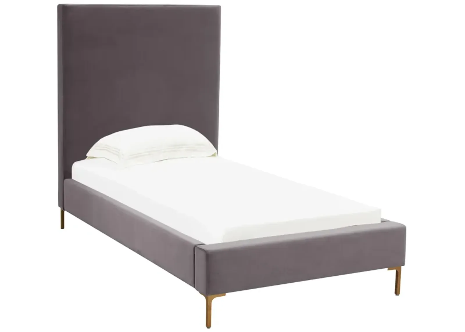 Delilah Grey Velvet Bed in Twin