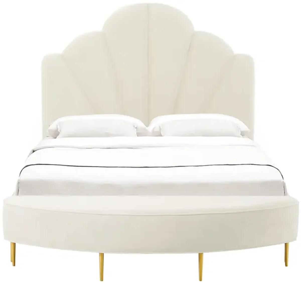 Bianca Cream Velvet Bed in King