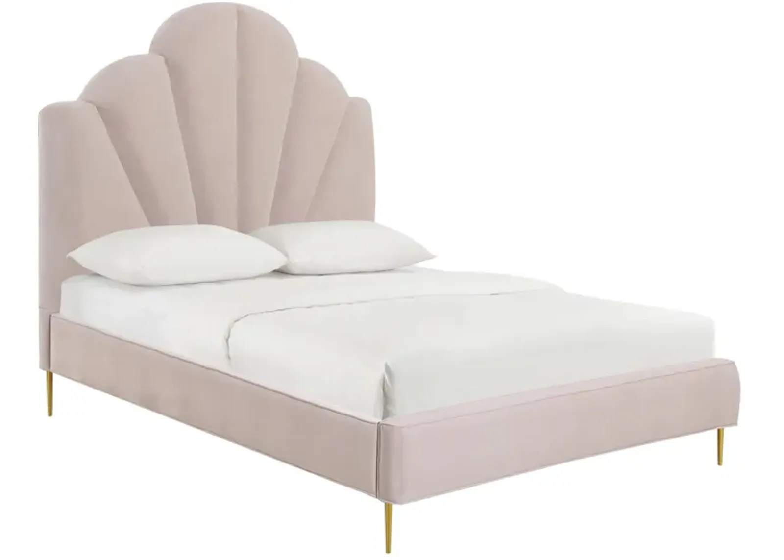 Bianca Blush Velvet Bed in Queen