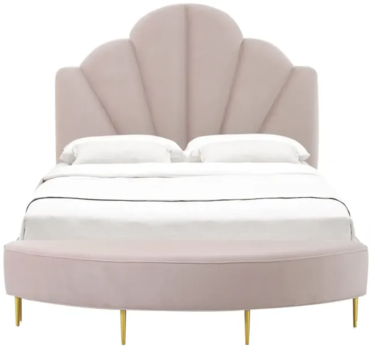 Bianca Blush Velvet Bed in Full