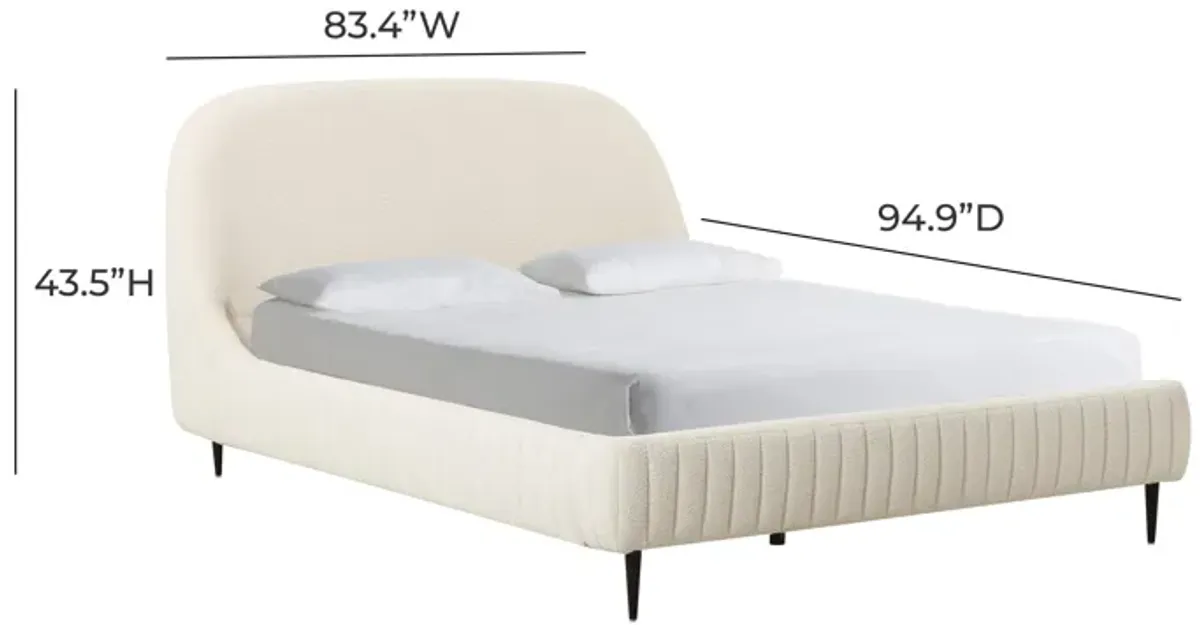 Denise Cream Boucle Bed in King