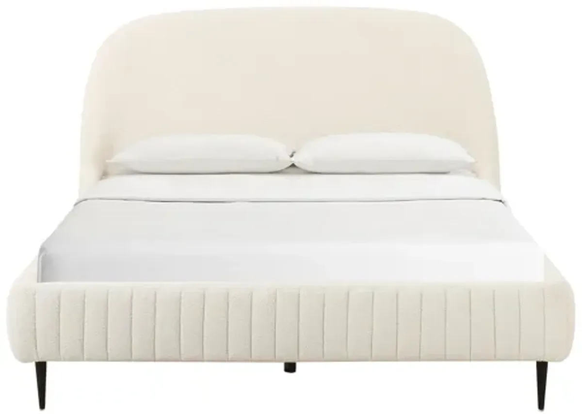 Denise Cream Boucle Bed in Queen