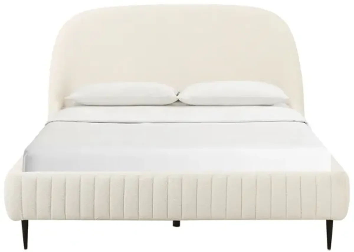 Denise Cream Boucle Bed in Queen