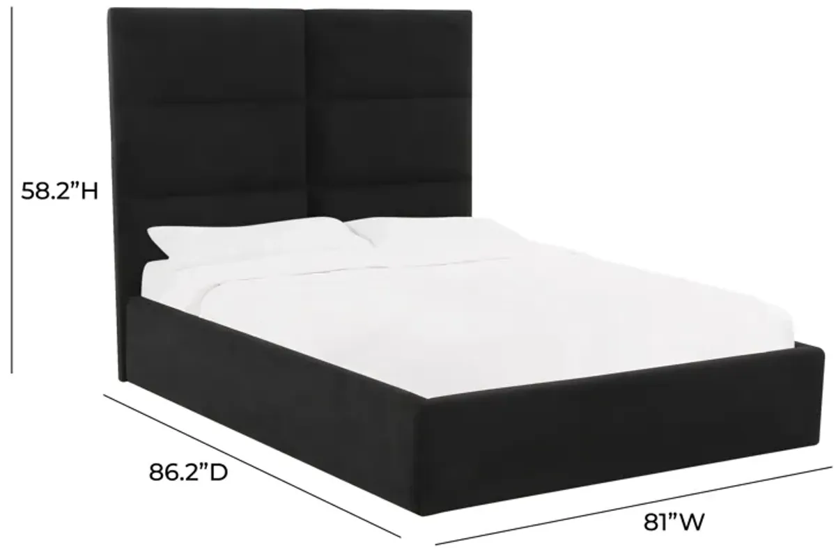 Eliana Black Velvet King Bed