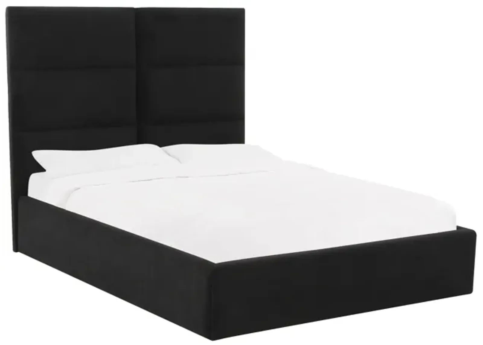 Eliana Black Velvet Queen Bed