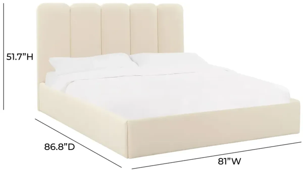 Palani Cream Velvet King Bed