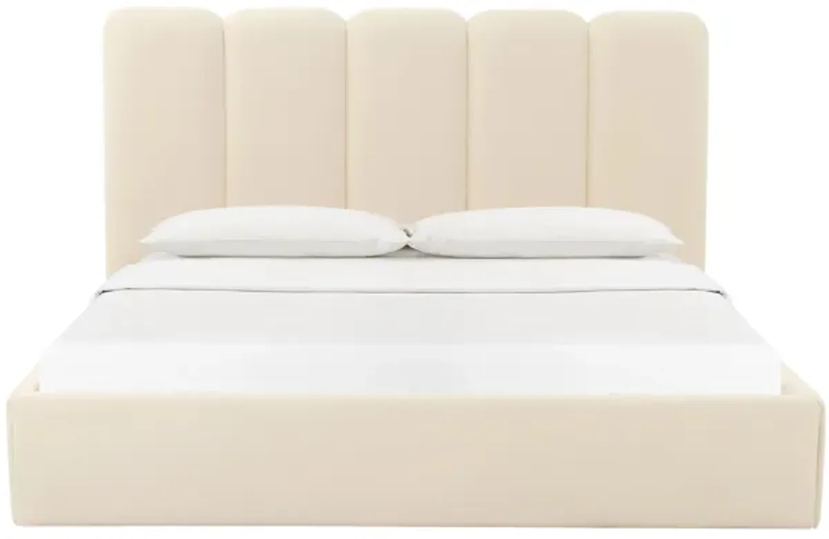 Palani Cream Velvet King Bed