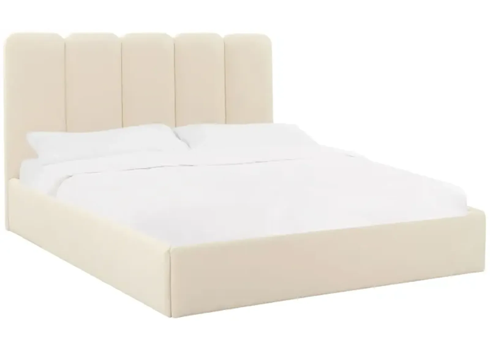 Palani Cream Velvet King Bed