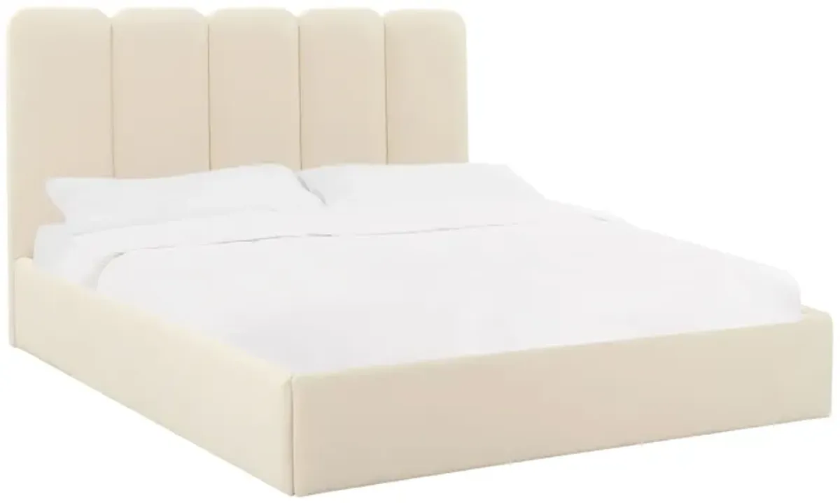 Palani Cream Velvet King Bed