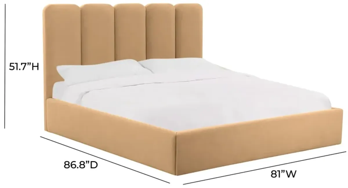 Palani Honey Velvet King Bed