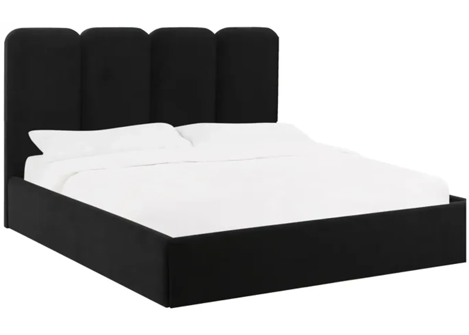 Palani Black Velvet Queen Bed