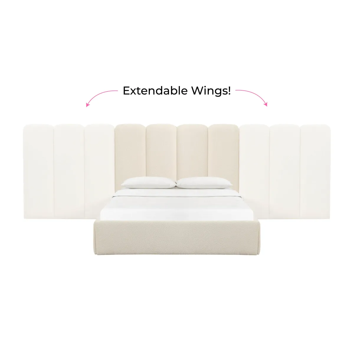 Palani Cream Boucle Wings - Queen or King (Set of 2)