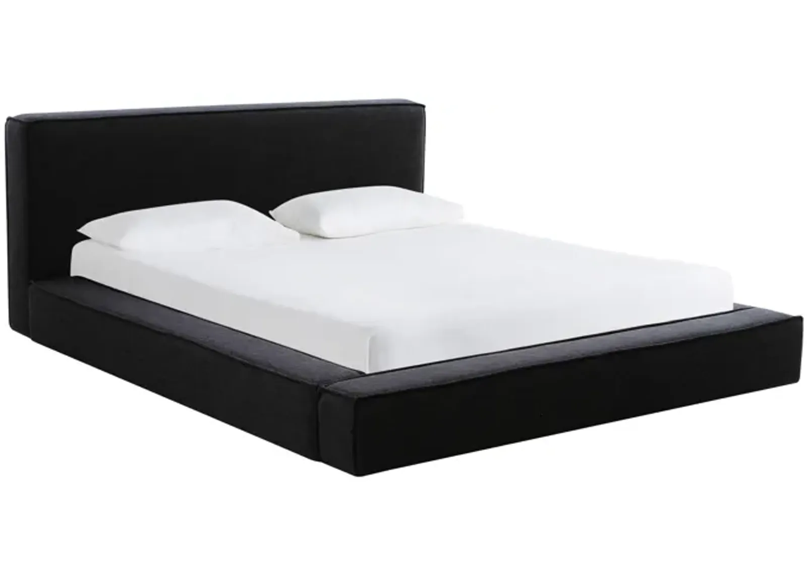 Olafur Black Linen Queen Bed