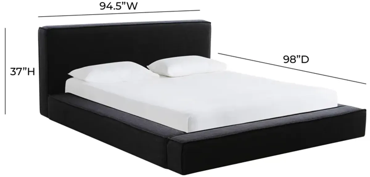 Olafur Black Linen King Bed