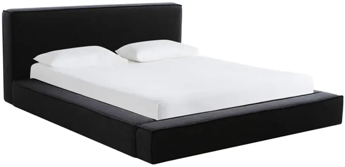 Olafur Black Linen King Bed