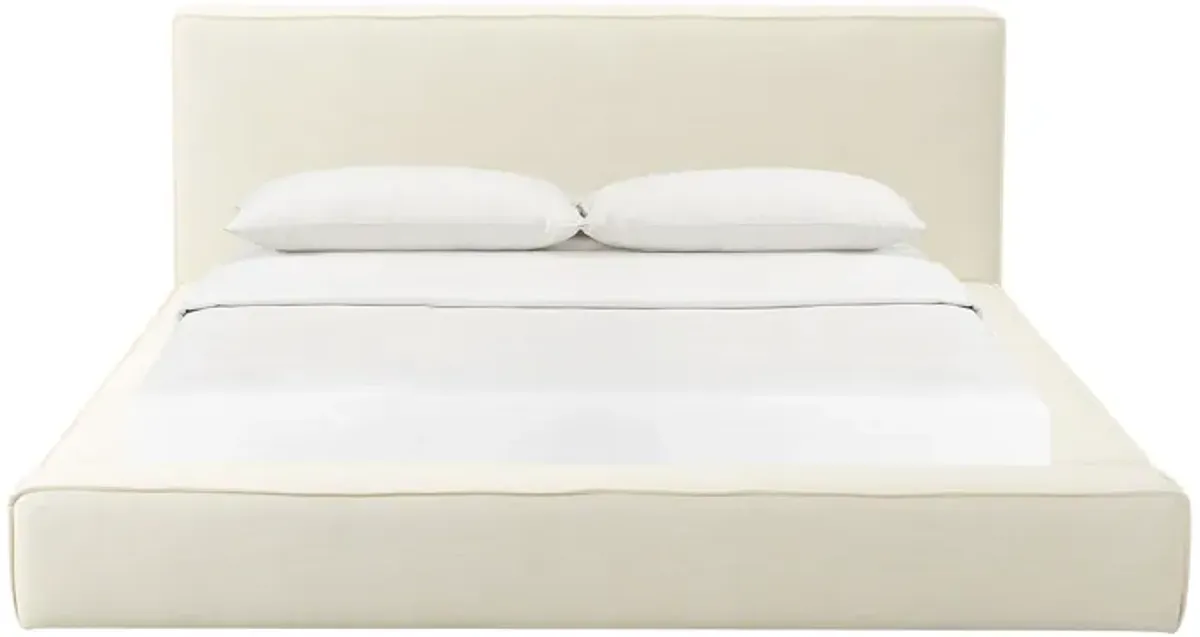 Olafur Cream Linen Queen Bed