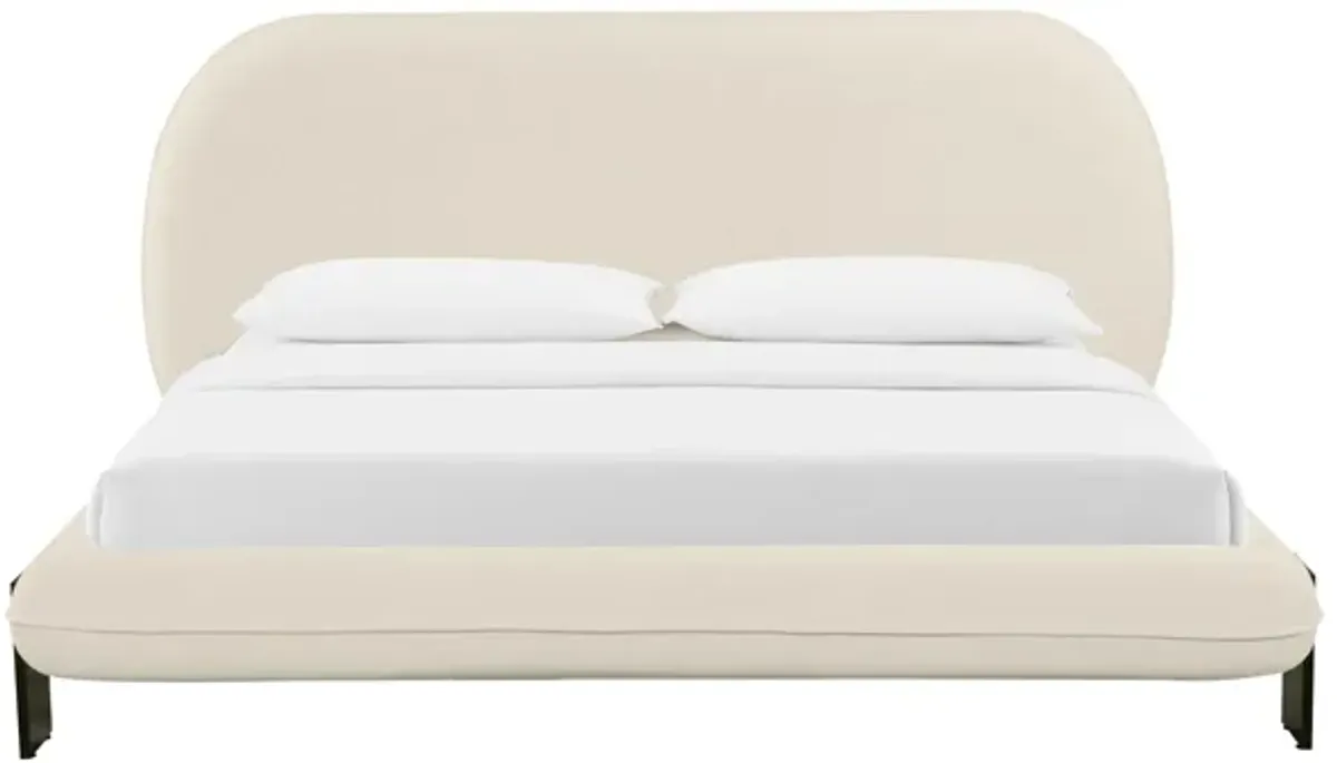 Ophelia Cream Faux Wool Queen Bed