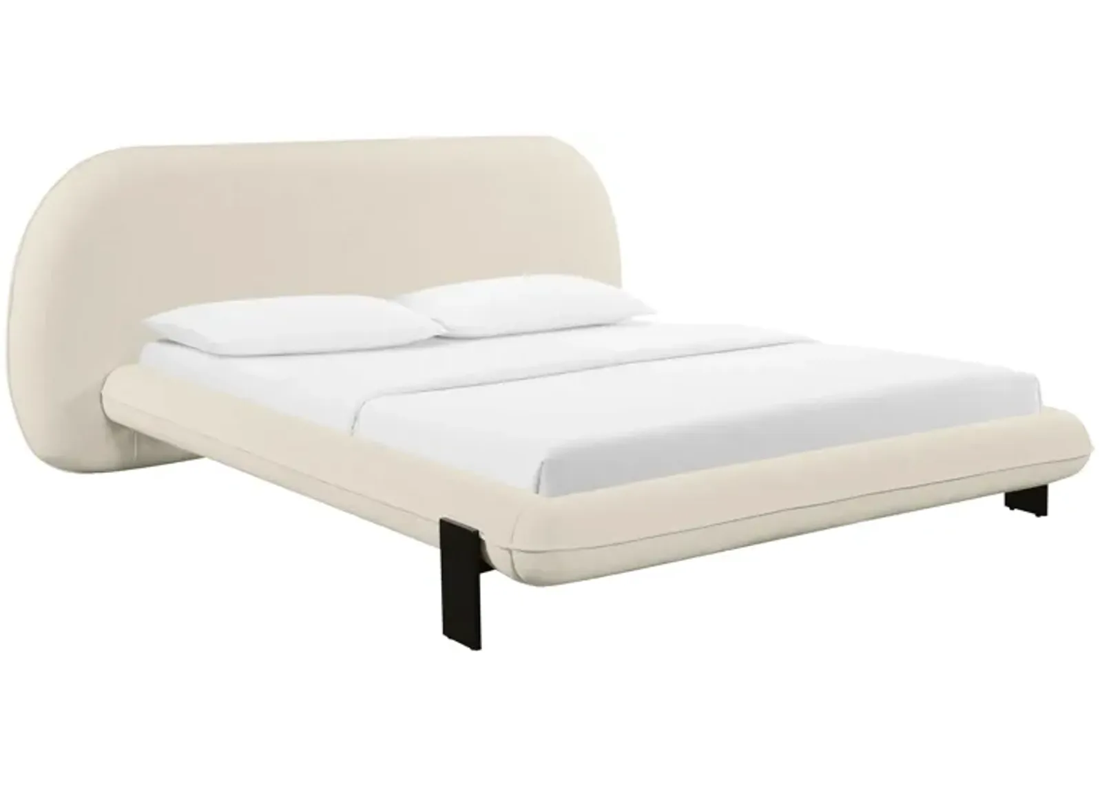 Ophelia Cream Faux Wool Queen Bed