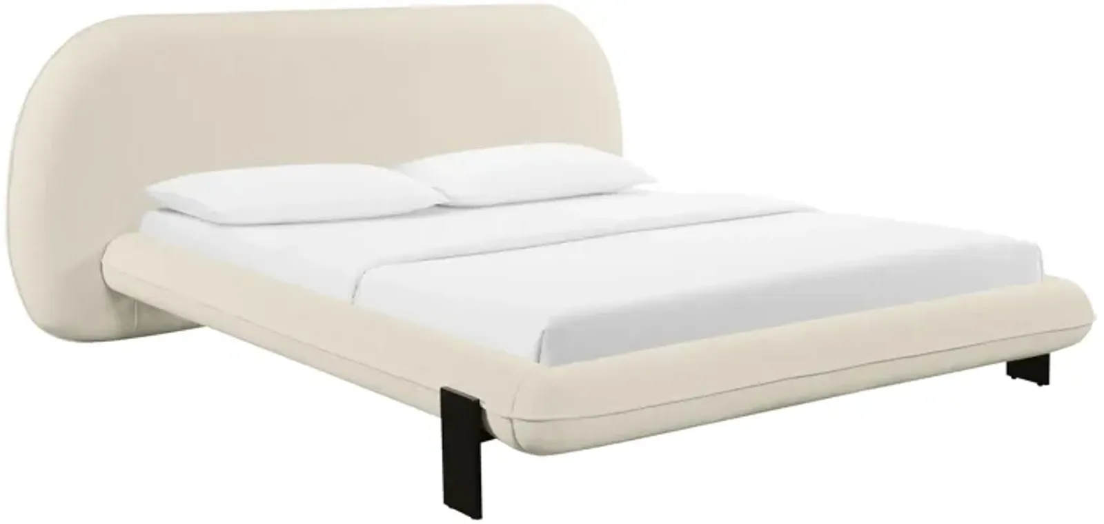 Ophelia Cream Faux Wool Queen Bed