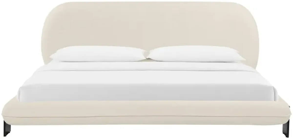 Ophelia Cream Faux Wool King Bed