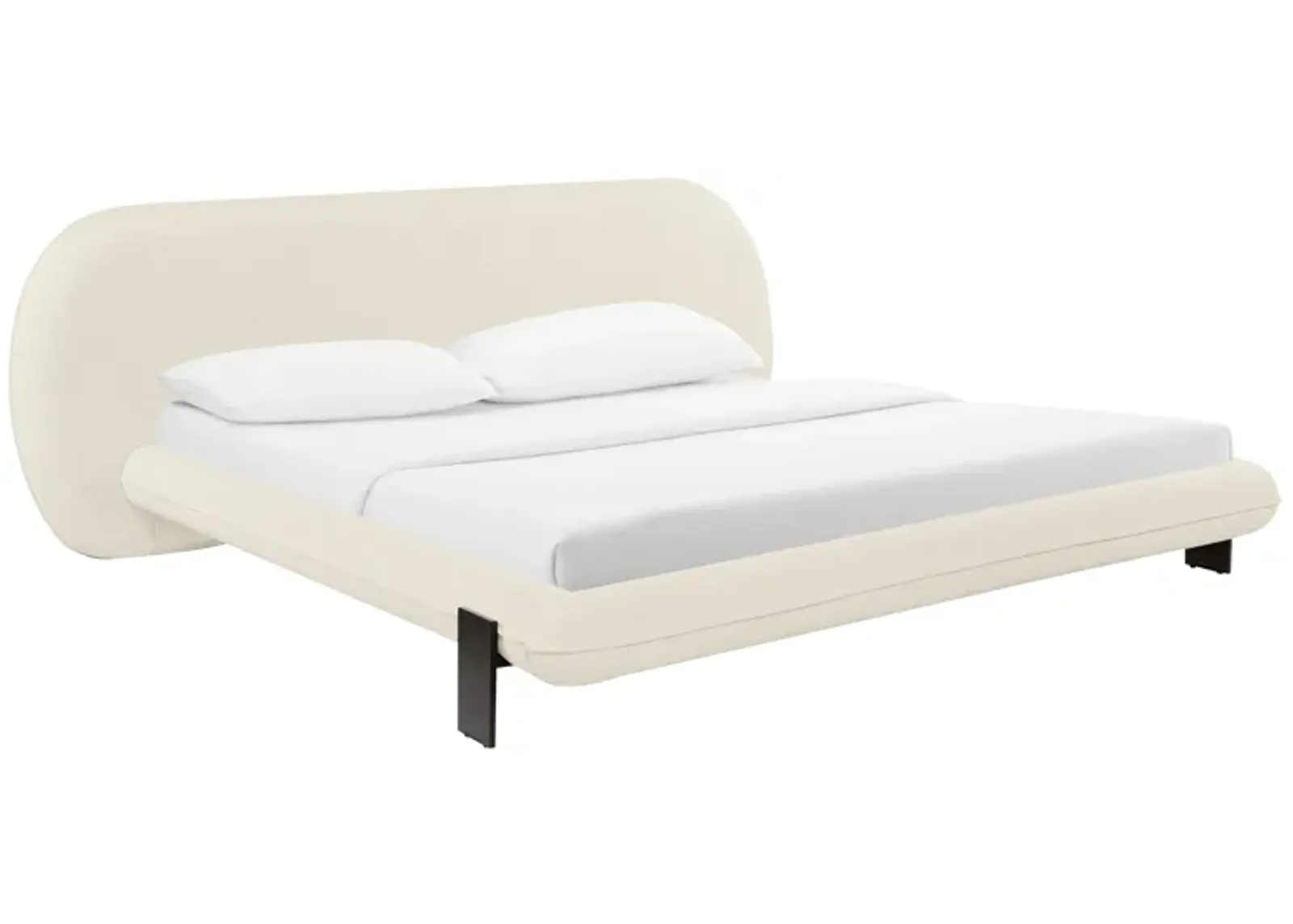 Ophelia Cream Faux Wool King Bed