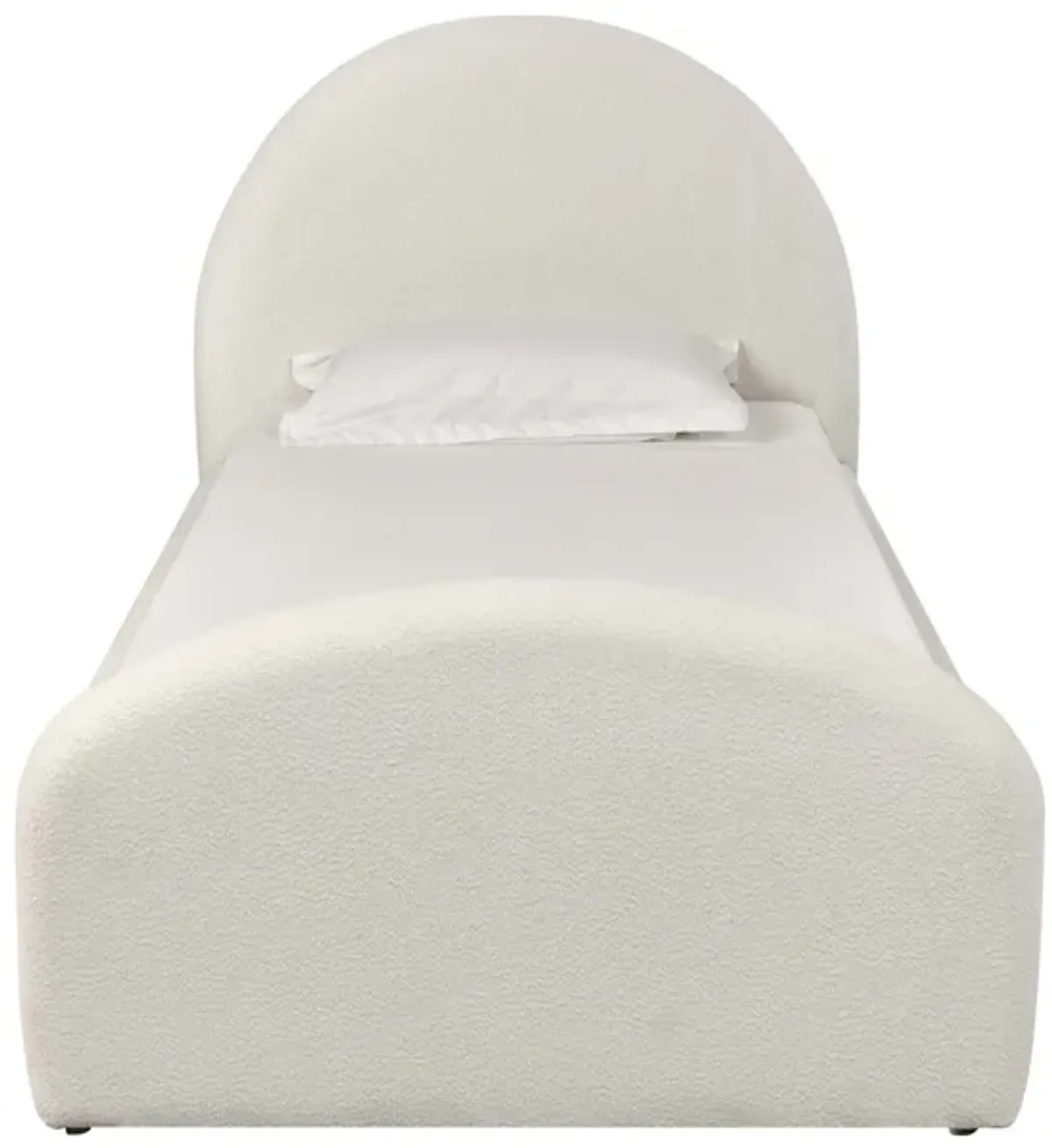 Moon Cream Boucle Twin Bed