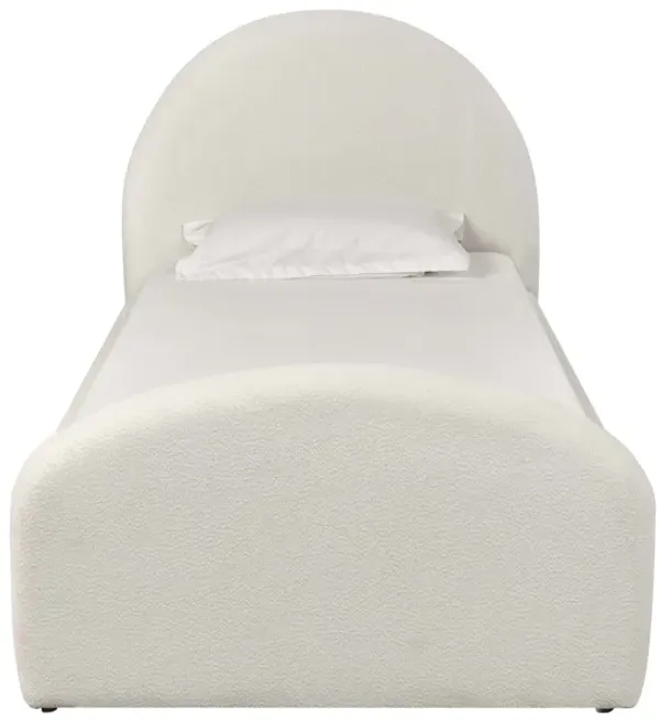 Moon Cream Boucle Twin Bed