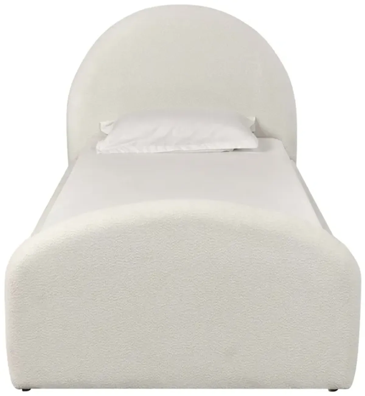 Moon Cream Boucle Twin Trundle Bed