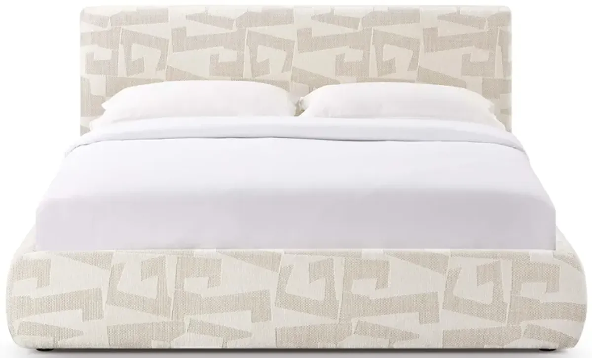 Isla Cream Jacquard Pattern Queen Bed