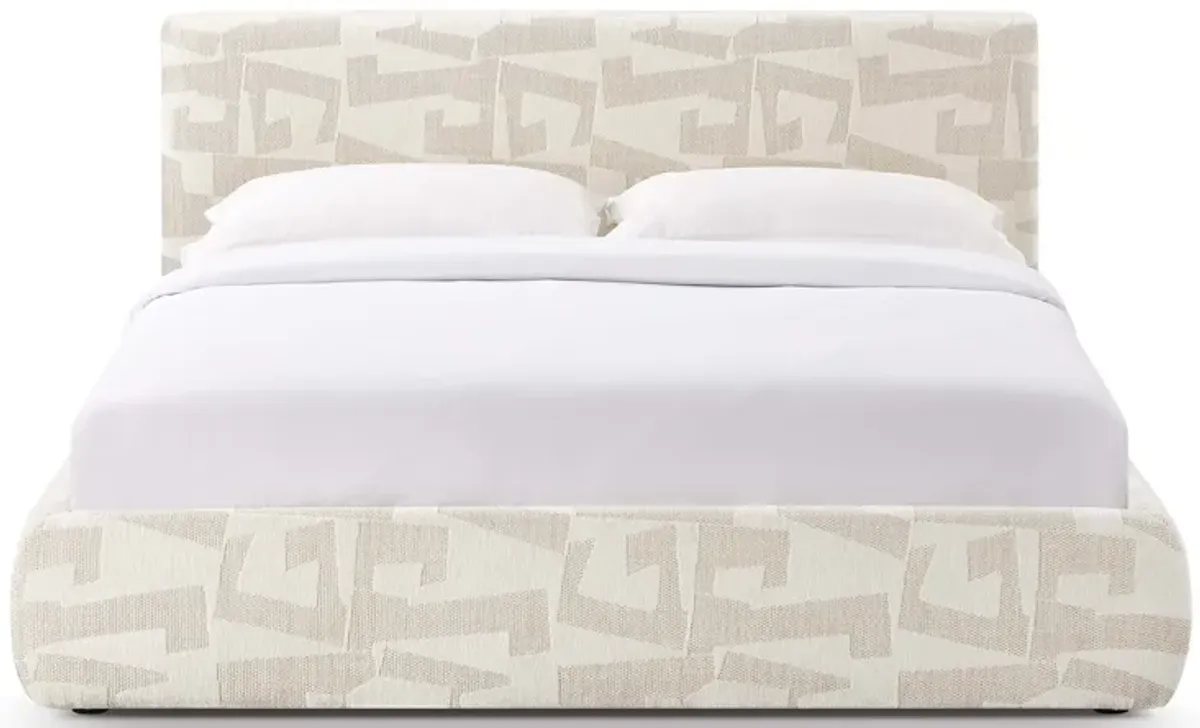 Isla Cream Jacquard Pattern Queen Bed