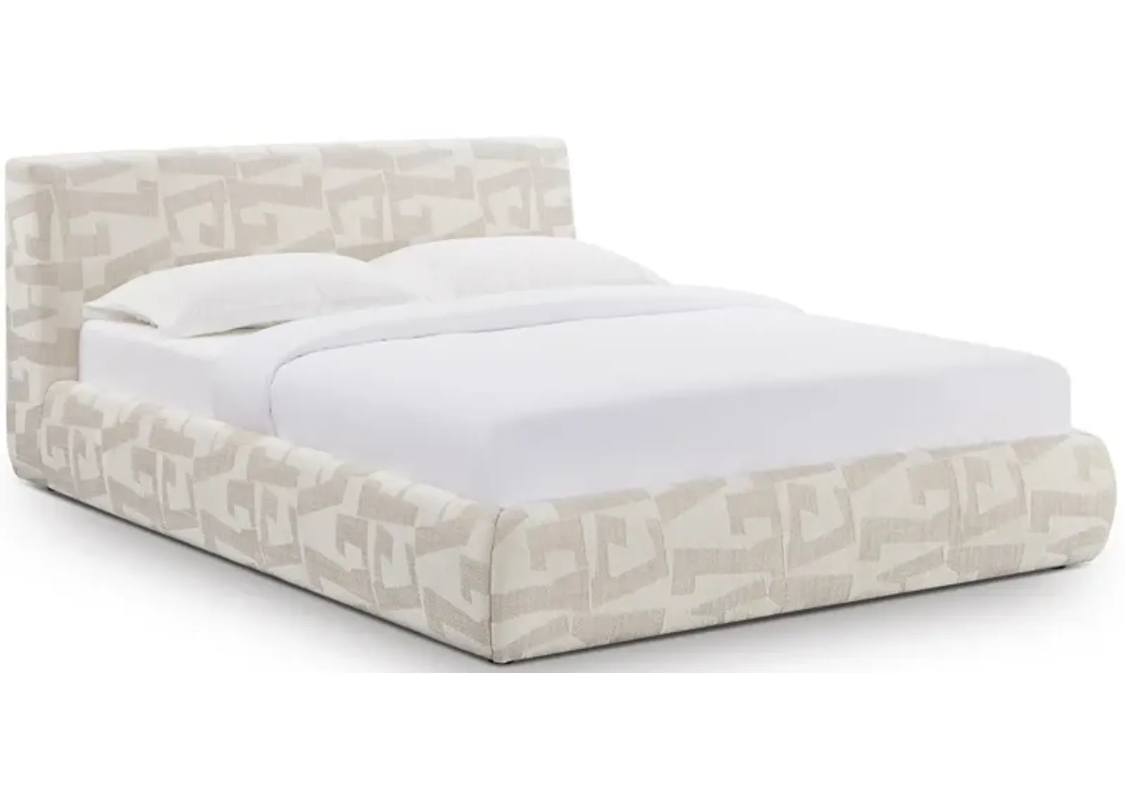 Isla Cream Jacquard Pattern Queen Bed